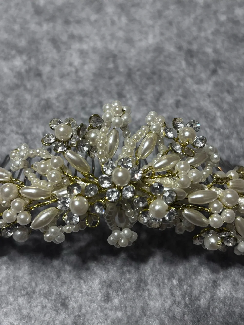 Pearl & Crystal Bridal Hair Comb - Ivory